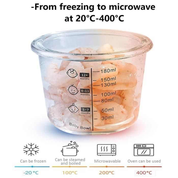 Boîtes De Conservation Pour Nourriture Pour Bébé,Pot En Verre Bebe 230 Ml Pot De Conservation Bebes Avec Couvercle Hermétique