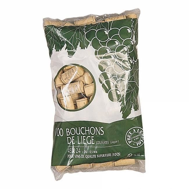 Bouchons liège - DUHALLÉ - Colmatés - Qualité supérieure - 100 unités - 45 x 24 mm