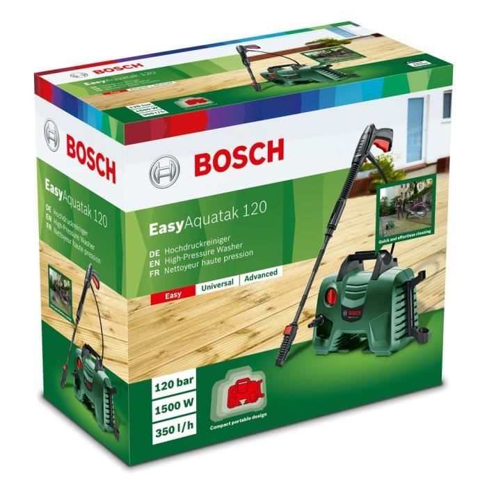 Hidrolimpiadora Bosch EasyAquatak 120 (1500 W, 120 bar, caudal máximo 350 L/h)