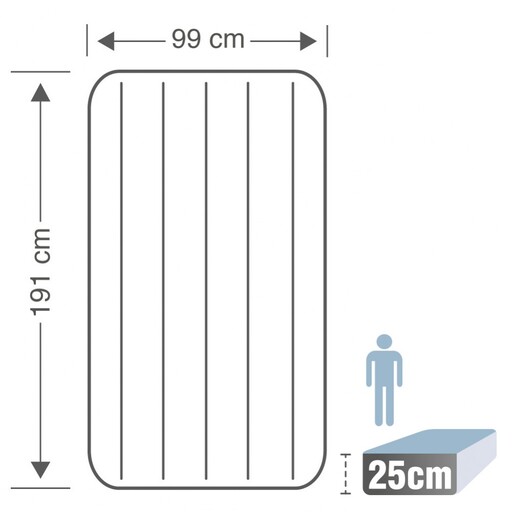 Matelas gonflable Intex une place avec pompe et technologie Fiber-tech