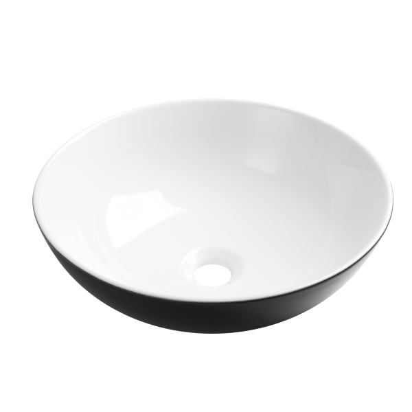 Umywalka Nablatowa okrągła Invena Tinos Trend 39,5 cm, czarn