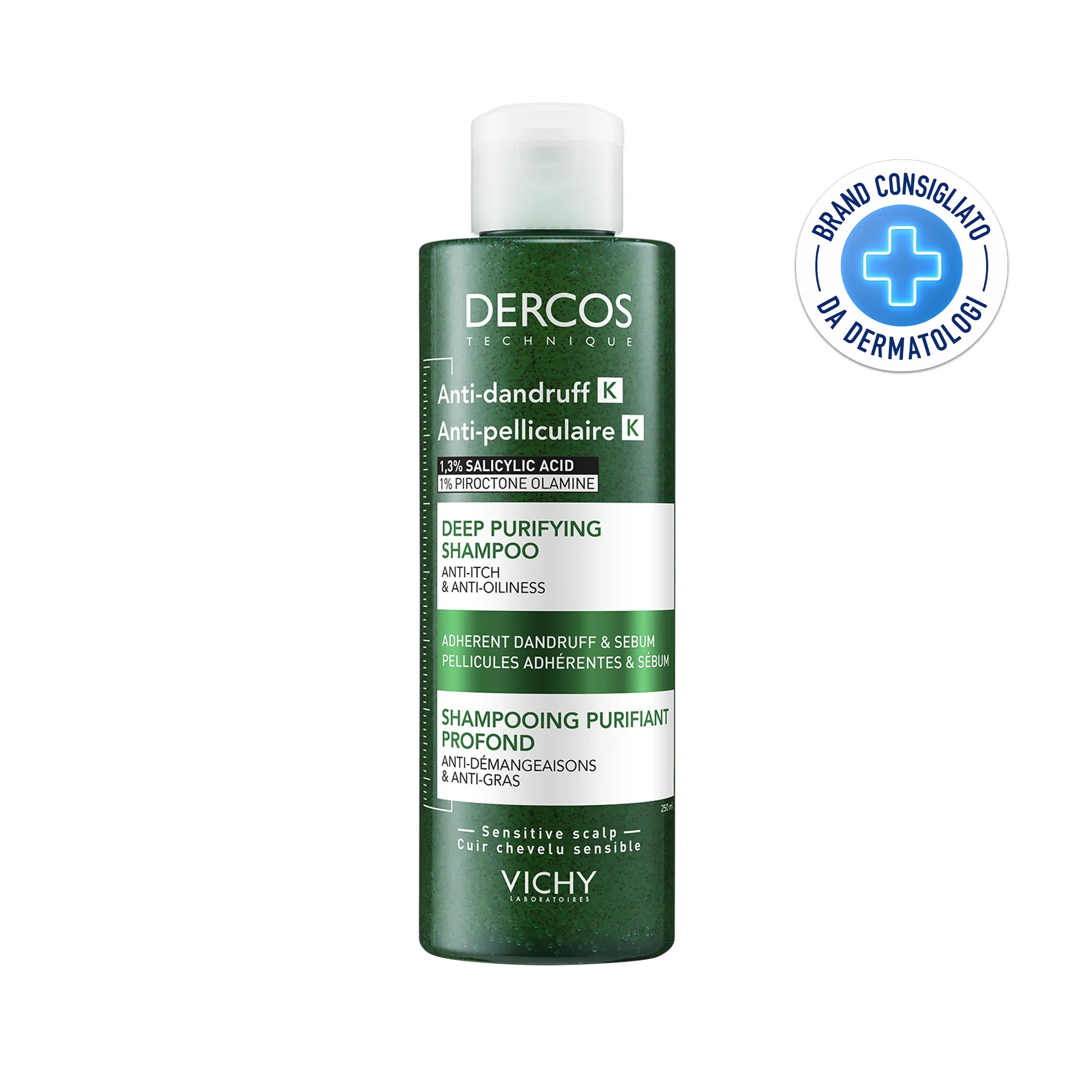 VICHY Vichy Dercos Anti-roos K Intensieve Zuiverende Shampoo 250 ml Anti-roosbehandeling