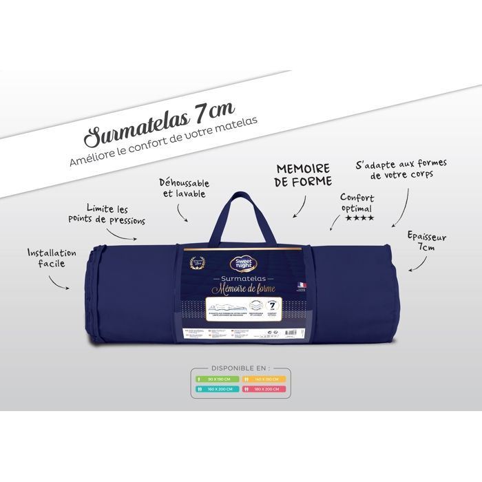Memory Foam Mattress Topper 7 cm 180x200