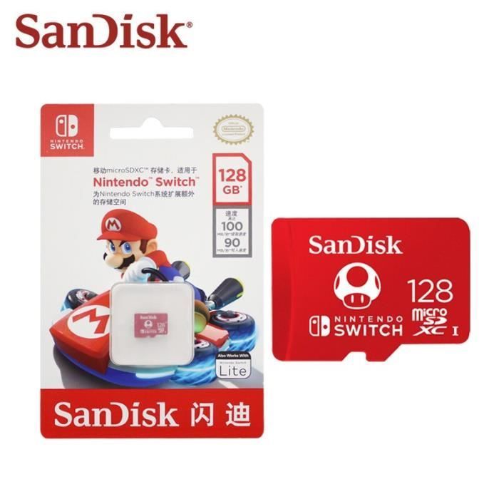 Tarjeta de memoria microSD de 256 GB - SanDisk - Nintendo Switch - Tema de Mario - 128 GB