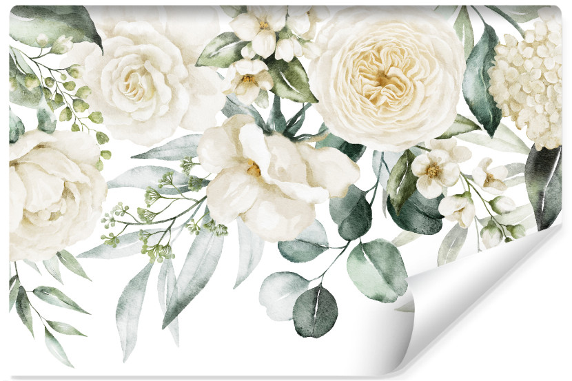 Fototapeta Do Salonu RÓŻE Peonie Akwarela 90x60cm