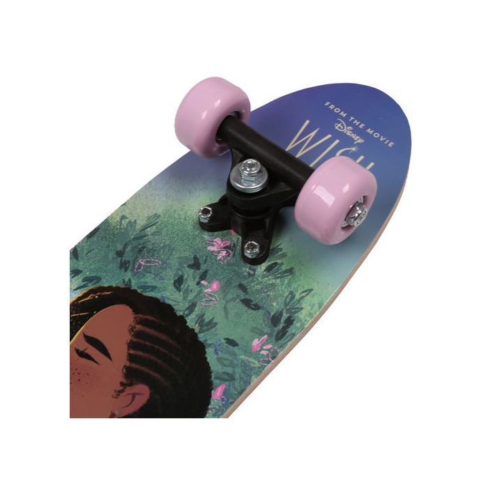 DISNEY WISH Asha Wooden Skateboard for Children, 61 cm, Non-slip, Lightweight and Stable, 20-50 kg
