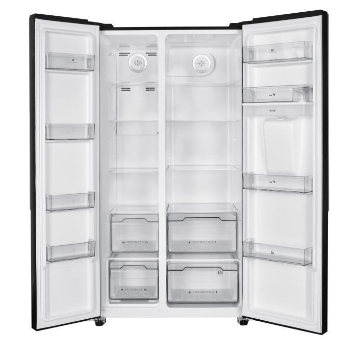 Continental Edison American-style refrigerator - CERA532NBD - 2 doors - 529L - W90 cm x H177 cm - Energy Class D - Black