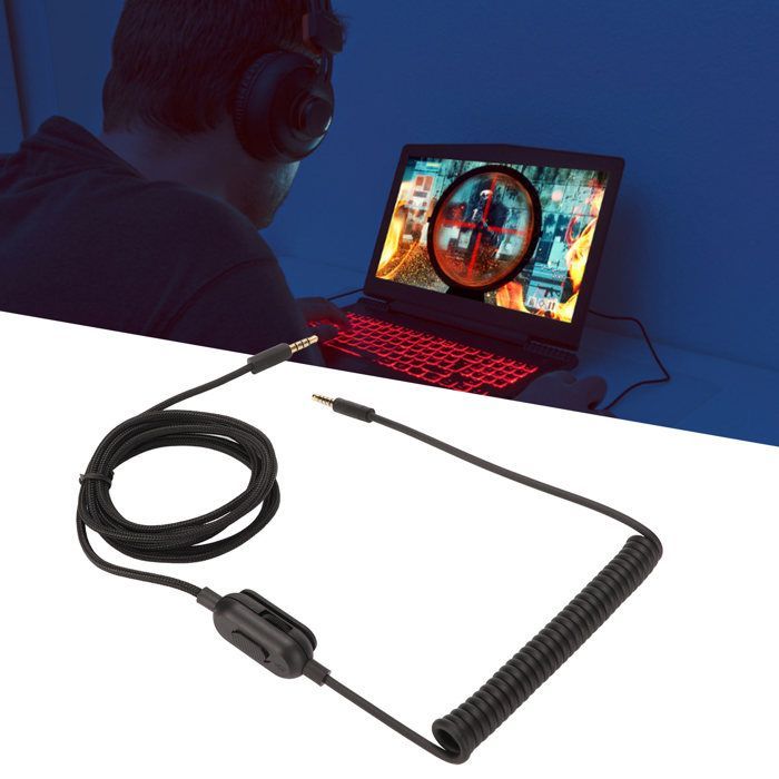 Cavo per cuffie a spirale SURENHAP da 3,5 mm maschio a 3,5 mm maschio, cavo audio a spirale per videoproiettore.