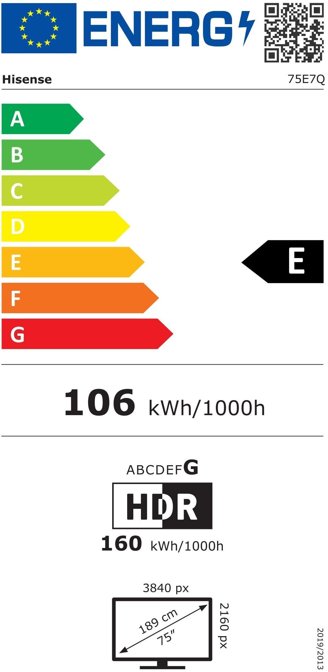 Hisense 75E7Q - TV QLED da 75