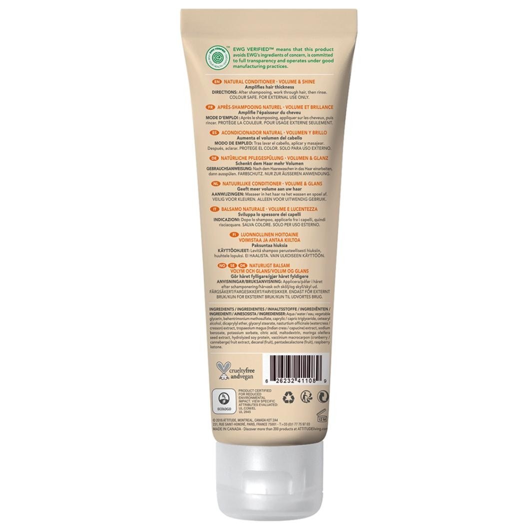 Acondicionador Attitude Super Leaves Science – Volumen y brillo – 240 ml