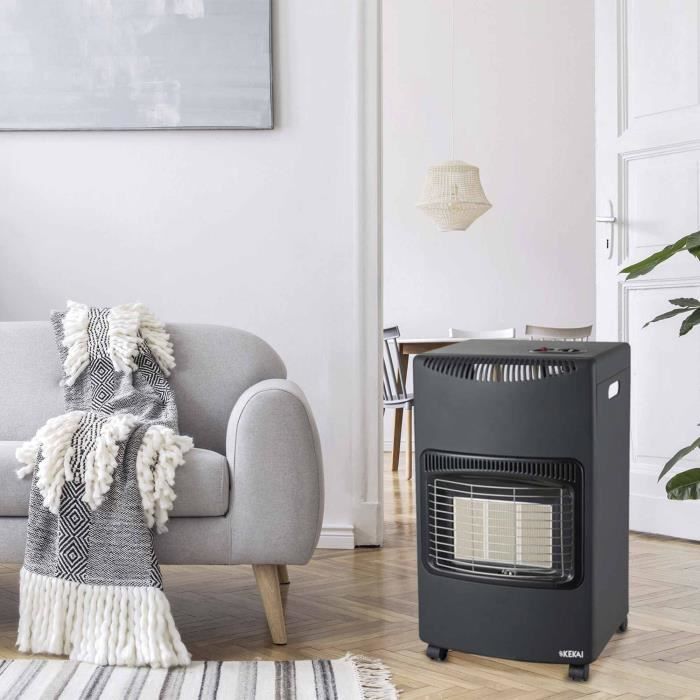 Kekai Neuer schlanker Butan-Katalyt-Gaskocher 42 x 26 x 73 cm, faltbar | 1500 W/4200 W Leistung | Energieeffizienzklasse A | 4 Rollen
