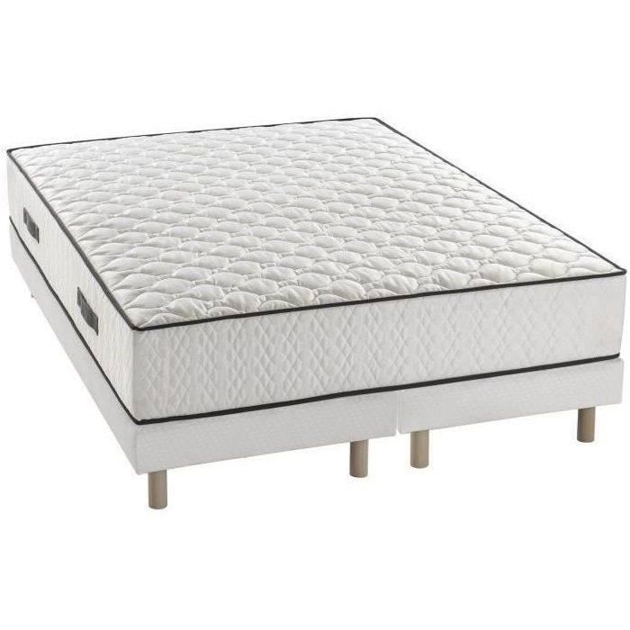 Conjunto de colchón y base de cama de 180 x 200 cm y 24 cm de altura - muelles ensacados - 7 zonas - reversible - fabricado en Bélgica - DEKO DREAM