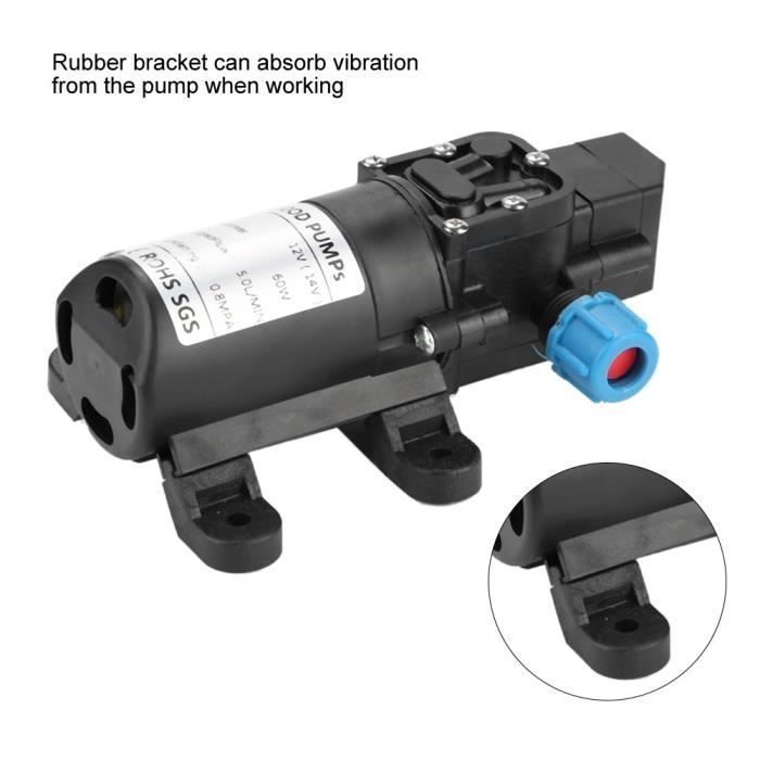 Duokon Pompe à eau 12V/60W, pompe à diaphragme à pression stable élevée 5L/min pour bateau de camping caravane