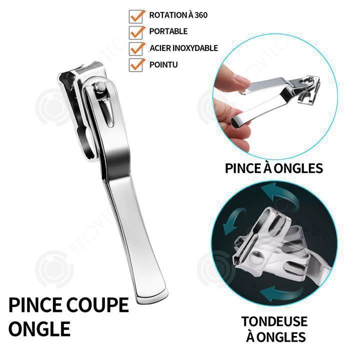 Manicure and pedicure set - 7-piece nail clipper set - INNOVTEC - for thick, hard, ingrown nails - precision nail clipper