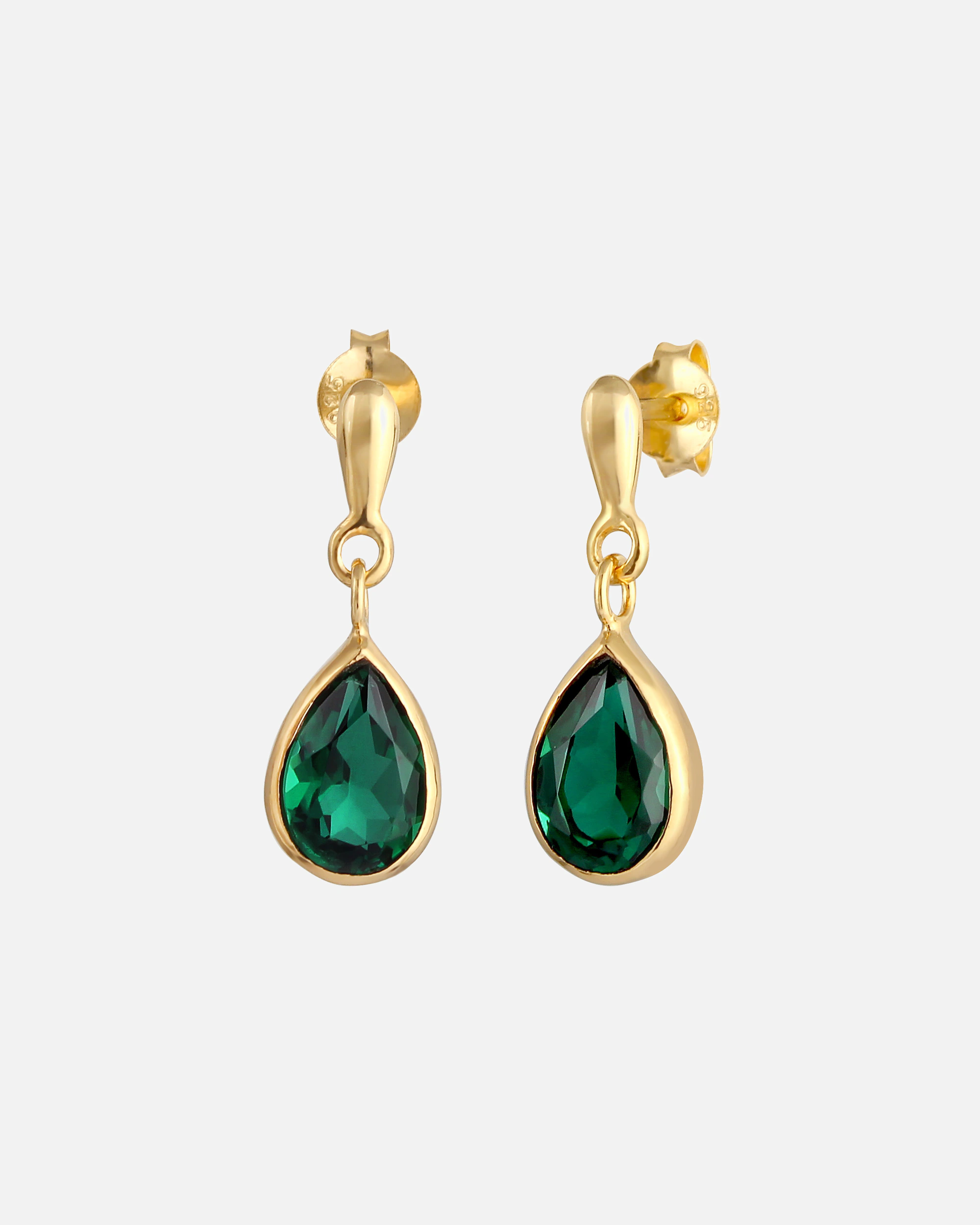 Elli PREMIUM Elli PREMIUM Boucles d'oreilles Femmes pendentif d'oreilles goutte de quartz vert en argent sterling 925 plaqué or