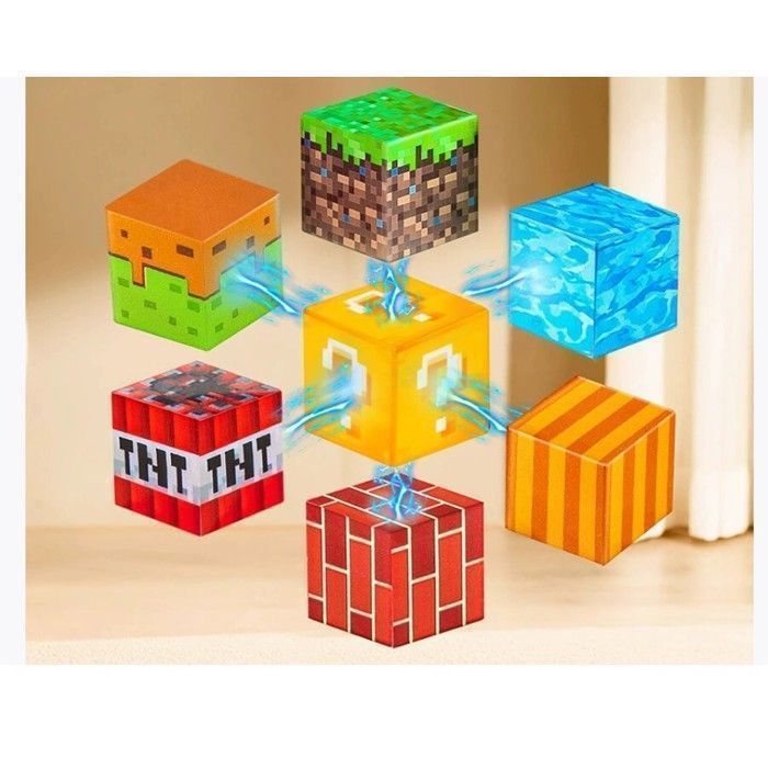 Magnetic building block or Lego storage box... Minecraft style TNT – TEKPLAY - 230 cubes of 2x2cm - Children's toy