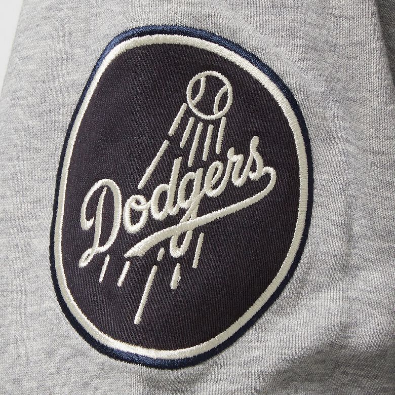 Moletom oversized com patch do time de beisebol Los Angeles Dodgers