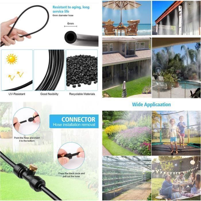 Outdoor misting system - 12M - Rapid misting system - 16 nozzles - Misting hose kit OUTDOOR MISTING SYSTEM Label