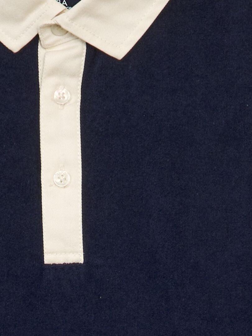 Polo estilo rugby - azul