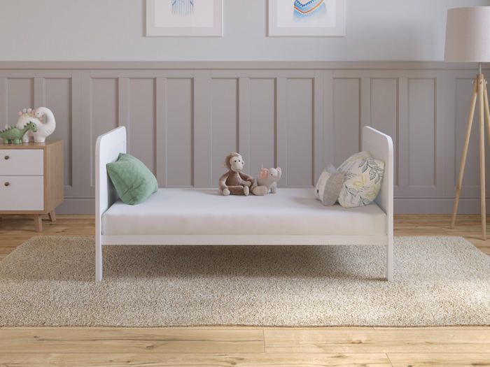 Lit Bebe Evolutif Avec Matelas - Lit Bebe Set Complet 120x60 cm Bois,Blanc convertible