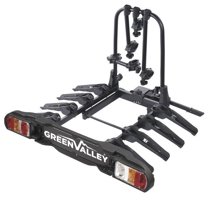 Portabici per auto Green Valley Disco per 4 biciclette - Trasportatore per biciclette da auto