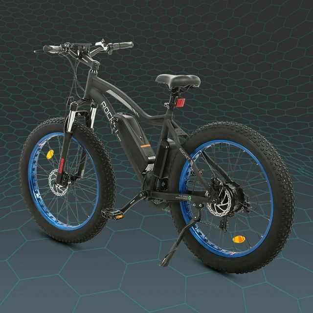 Elektrické kolo Ecotric 26 palců s tlustými pneumatikami, výkonný motor 500 W, 36 V/12,5 Ah, vyjímatelná lithiová baterie, tlumení nárazů na pláž, sníh, hory, pro dospělé