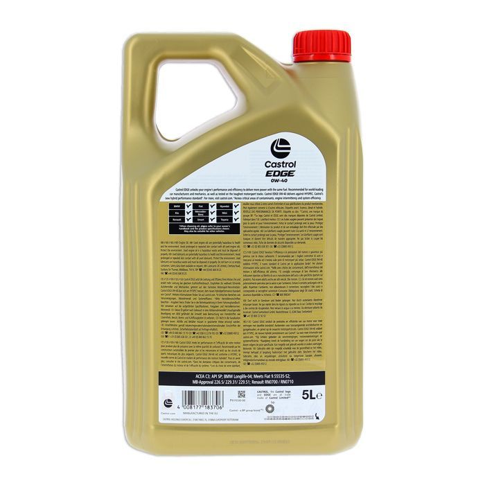 Aceite de motor - CASTROL EDGE 0W-40 - 5L - 0W40
