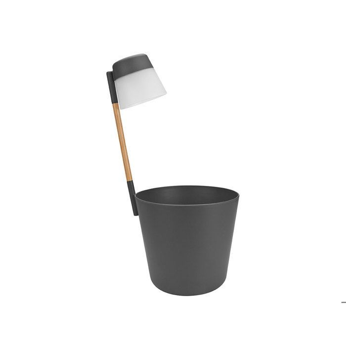 Flower Light round flower pot Ø 27 x H.61 cm - Grey
