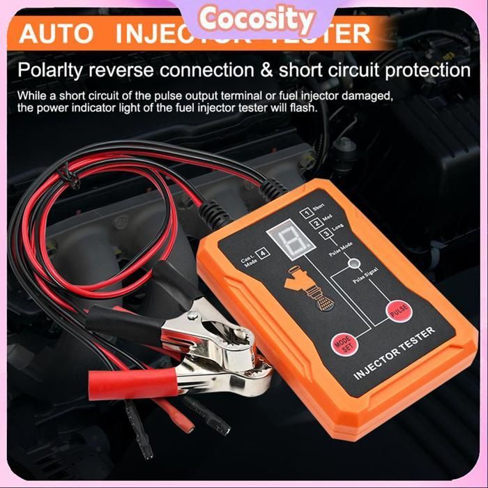 Kit de herramientas de limpieza de inyectores de combustible Cocosity, probador universal de inyectores de combustible y herramientas automotrices, color naranja.