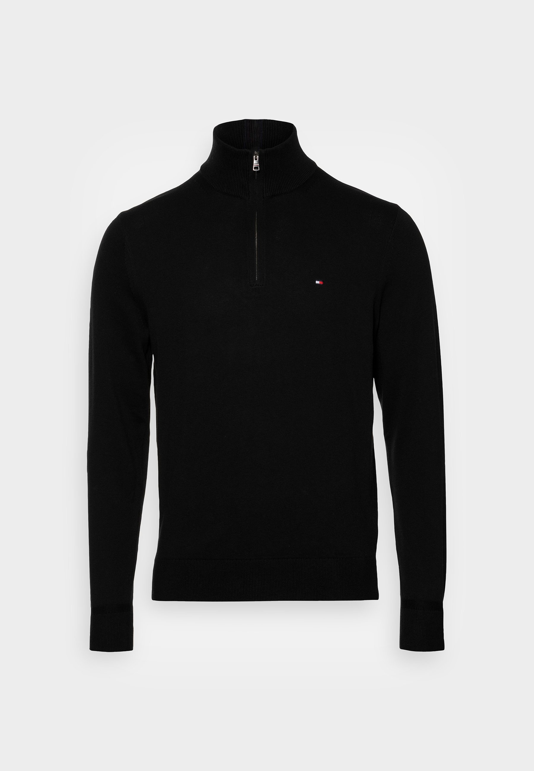 Tommy Hilfiger PIMA ZIP MOCK - Suéter - preto