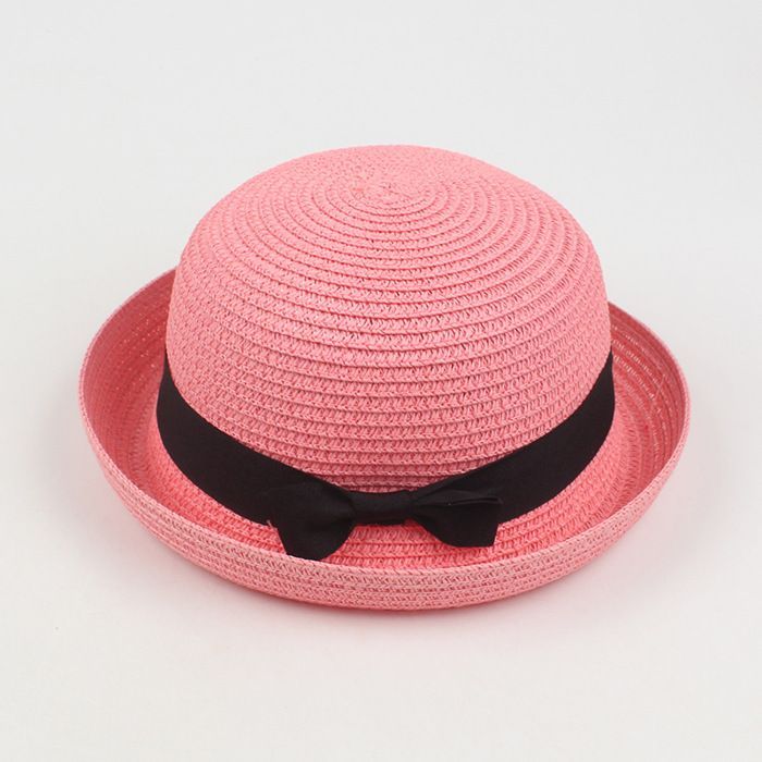FUNMOON Sombrero de paja para niño con adorno de orejas de personaje de Baby Sun y cubo de playa Panamá - 777072