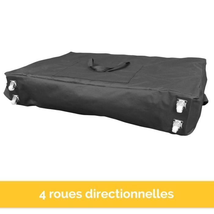 Housse de transport noire à roulettes pour table de massage - Vivezen