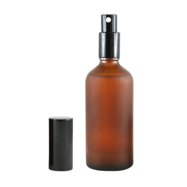 Flacon spray en verre ambré dépoli 100mL
