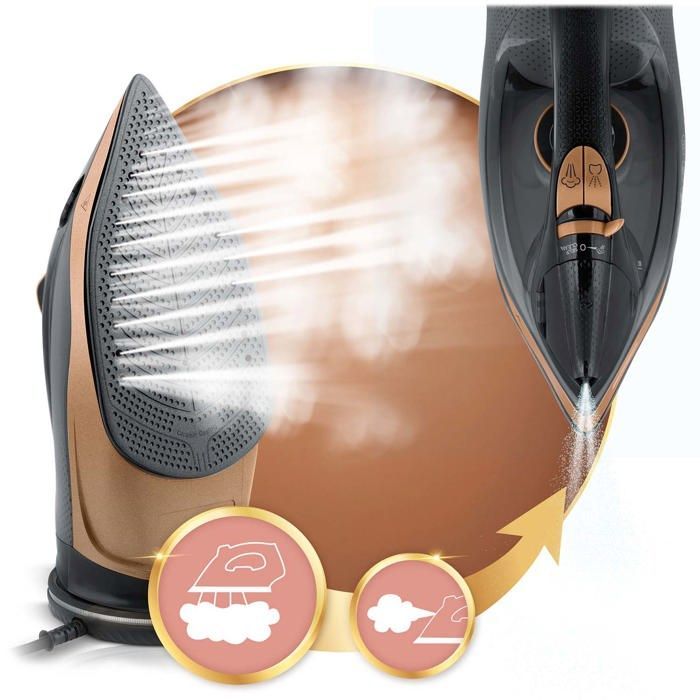 Plancha de vapor inalámbrica - BERDSEN - 2600 W - Suela de cerámica - Autolimpiante - Depósito de agua de 320 ml