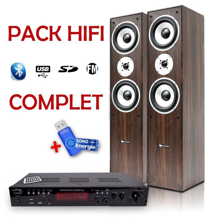 WH HiFi/Home Cinema Pack: 2 x 50W amplifier + 32GB USB flash drive