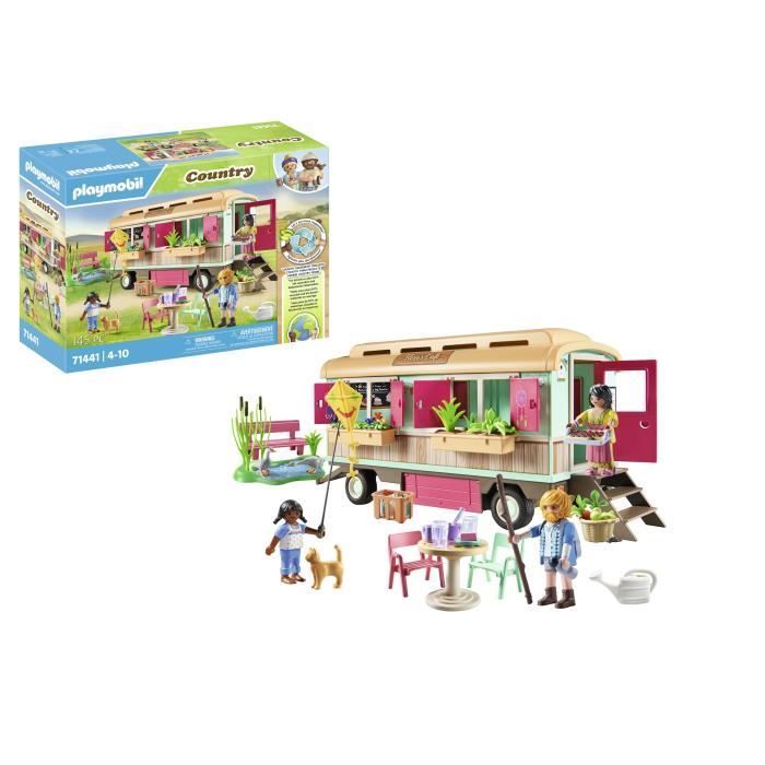 PLAYMOBIL 71441 Caravan Bar e Negozio, Vita di Fattoria in Campagna, 145 pezzi, Età 4+