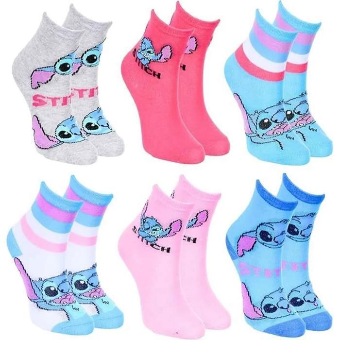 Juego de 6 pares de calcetines de algodón para niñas de 