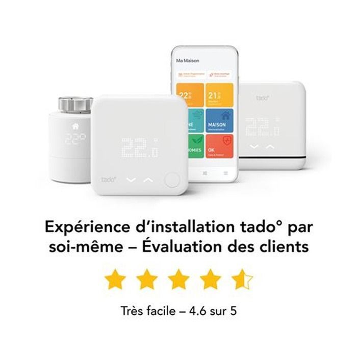 Kit de inicio de termostato inteligente Tado V3+ con 4 cabezales termostáticos