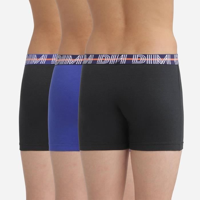 Paquete de 3 calzoncillos bóxer EcoDim Classic Stretch Cotton para niño - DIM/096S/LOT3G/BLEUNRNR/14