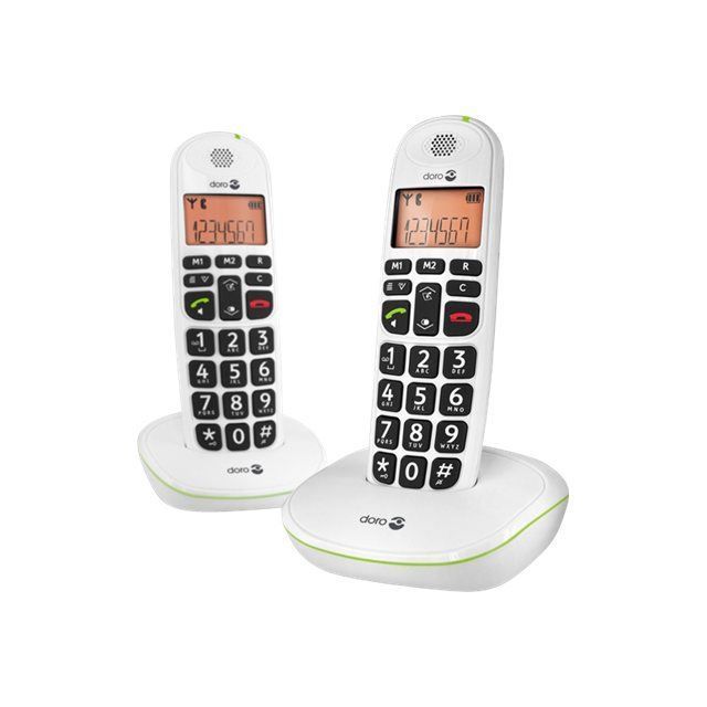DORO PhoneEasy 100W Duo DECT draadloze telefoon met display - wit