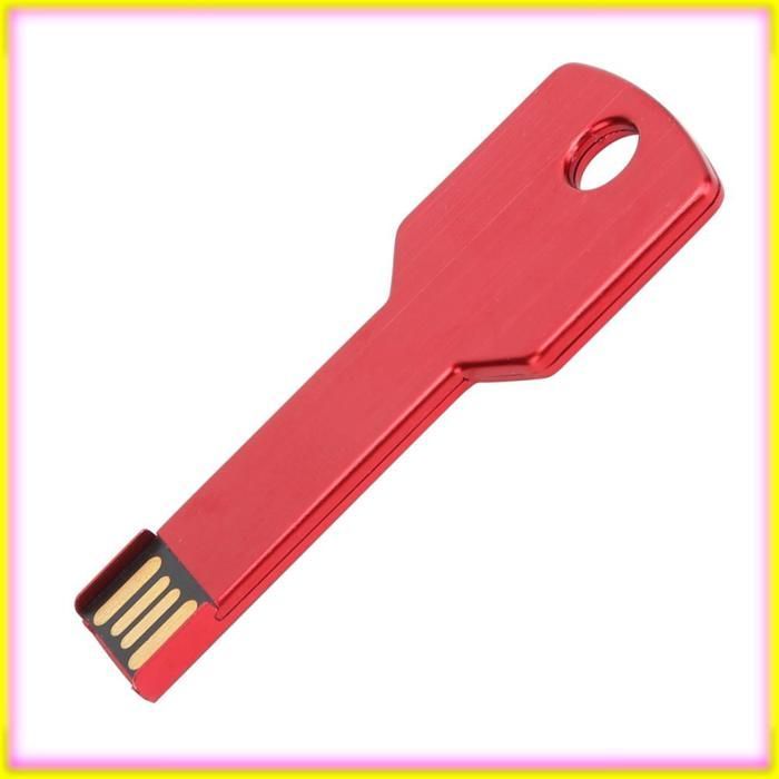 keenso Disque flash USB Disque U de mémoire de forme de clé d'alliage d'aluminium de clé USB rouge pour son videoprojecteur 16 GB