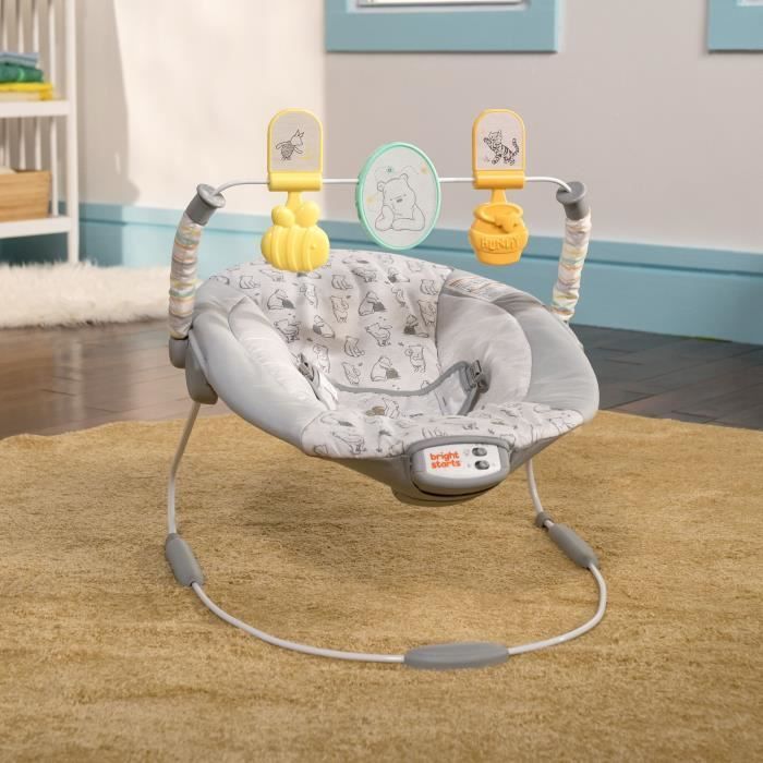 DISNEY BABY - WINNIE - Convertible Baby Bouncer with Removable Toy Arch - Suitable from 0 to 6 months. Baby gift