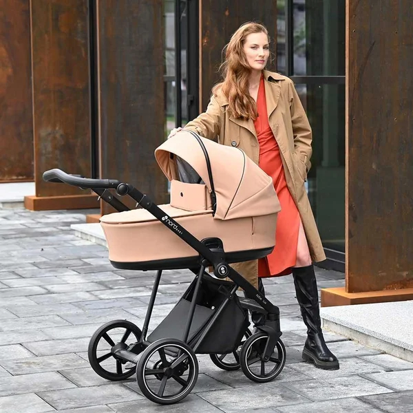 Nordbaby Active Lux babakocsi szett rézbézs, króm vázzal