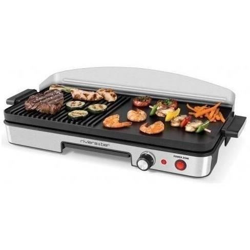 Plancha - RIVIERA & BAR - QPL365 - Potência de 1900 W - Capacidade para 4 a 6 pessoas - 50,5 x 25,5 cm - Aço inoxidável