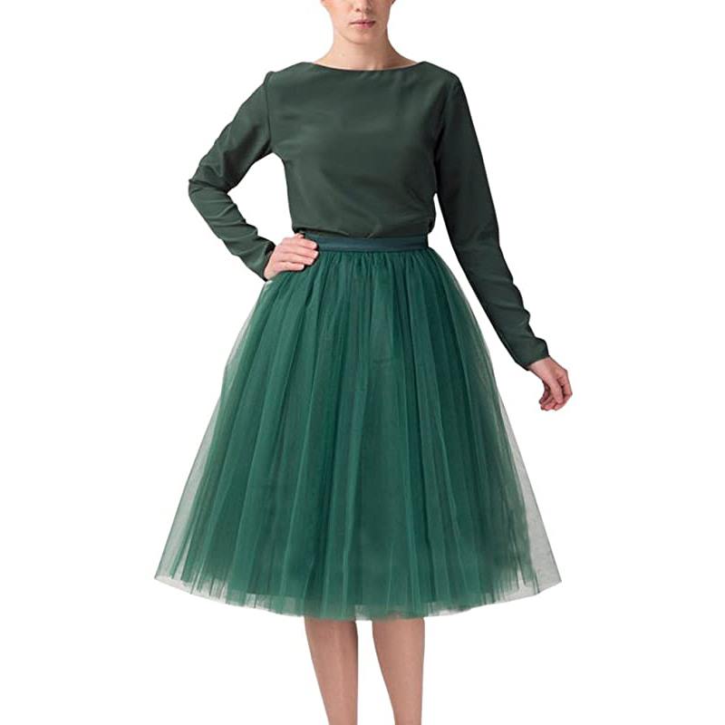 Jupe de bal courte trapèze en tulle, longueur genou, style tutu, pour femme