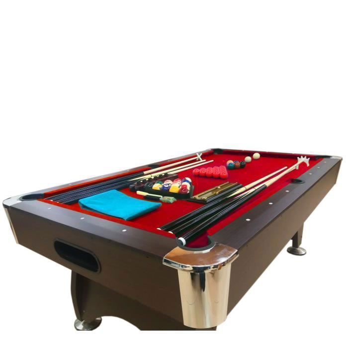 Mesa de bilhar americana RED DEV - 7 pés - Tamanho regulamentar - Robusta e durável