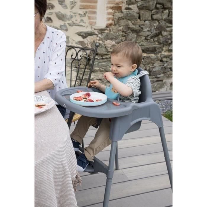 Seggiolone BEBECONFORT Meely 2 in 1, trasformabile in sedia piccola, adatto da 6 mesi a 3 anni (15 kg), grigio scuro.