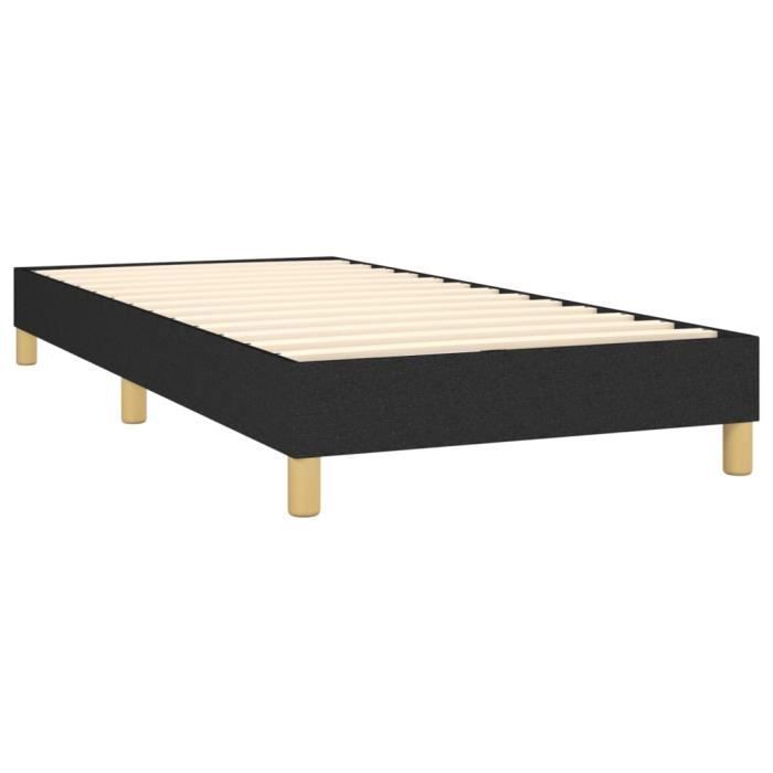 Base letto a molle - SALALIS - DP12908 - Nera - 90x190 cm - Tessuto 100% poliestere