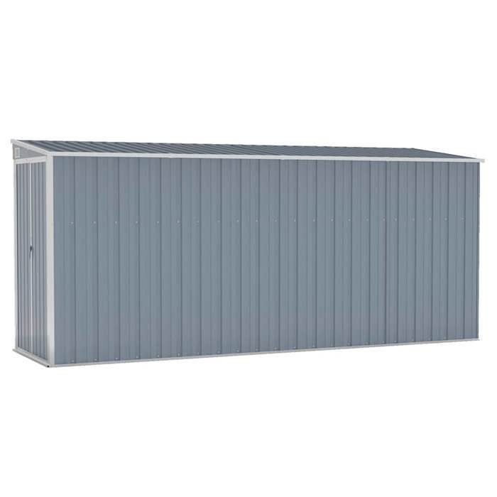 vidaXL Abri de jardin mural Gris 118 x 382 x 178 cm Acier galvanisé