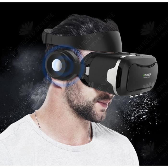 Casque de Réalité Virtuelle 3D - HTBE® - VR Shinecon 2 - Bluetooth - Multi-plateforme - Stéréo HD